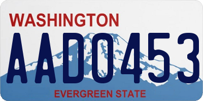 WA license plate AAD0453
