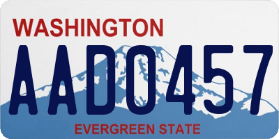 WA license plate AAD0457