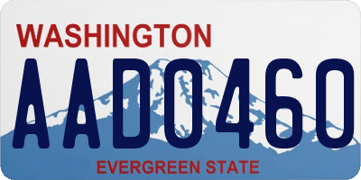 WA license plate AAD0460