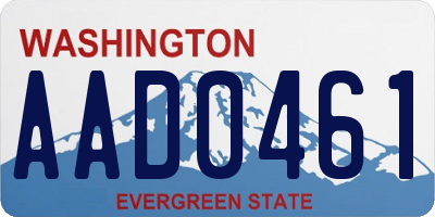 WA license plate AAD0461