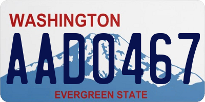 WA license plate AAD0467