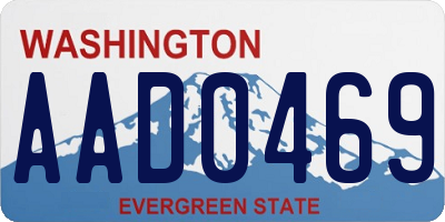 WA license plate AAD0469