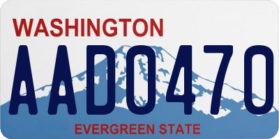 WA license plate AAD0470