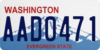 WA license plate AAD0471
