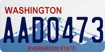 WA license plate AAD0473