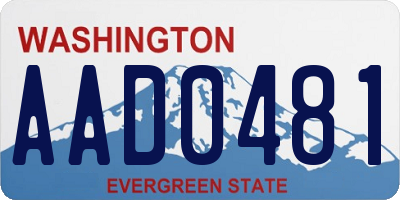WA license plate AAD0481