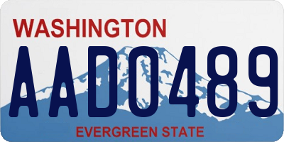 WA license plate AAD0489