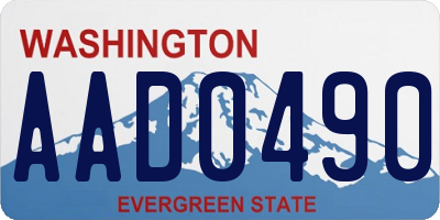 WA license plate AAD0490