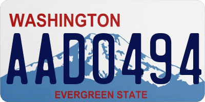 WA license plate AAD0494