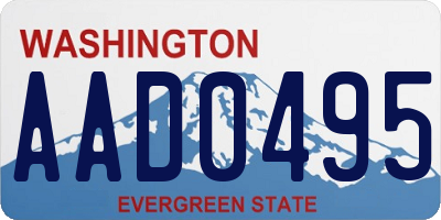 WA license plate AAD0495