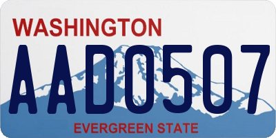 WA license plate AAD0507