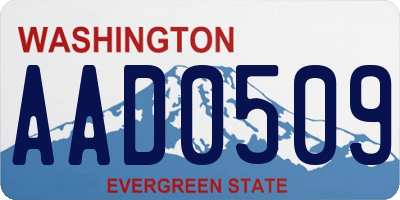 WA license plate AAD0509