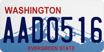 WA license plate AAD0516