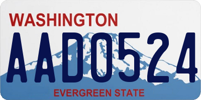 WA license plate AAD0524