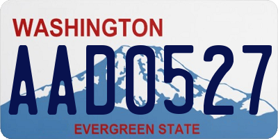 WA license plate AAD0527