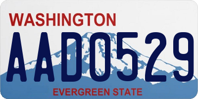 WA license plate AAD0529