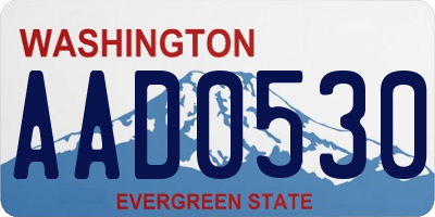 WA license plate AAD0530
