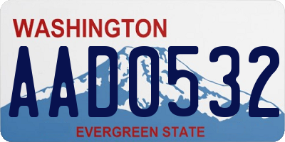 WA license plate AAD0532