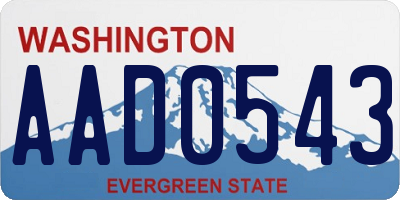 WA license plate AAD0543