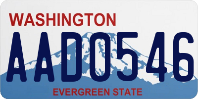 WA license plate AAD0546