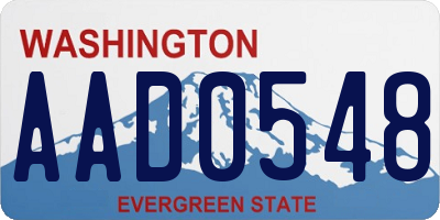 WA license plate AAD0548