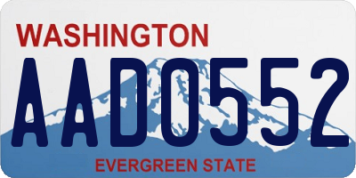 WA license plate AAD0552