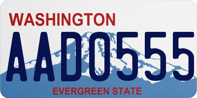 WA license plate AAD0555