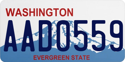 WA license plate AAD0559