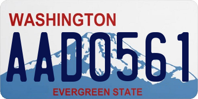 WA license plate AAD0561