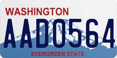 WA license plate AAD0564