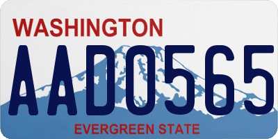 WA license plate AAD0565