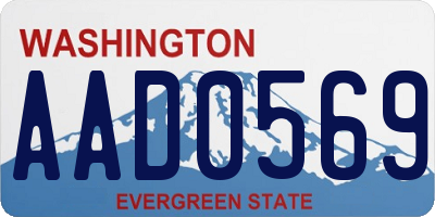 WA license plate AAD0569