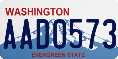 WA license plate AAD0573
