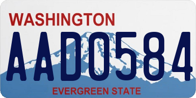 WA license plate AAD0584