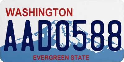 WA license plate AAD0588