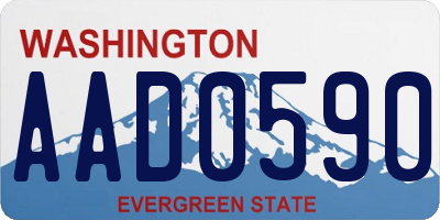 WA license plate AAD0590
