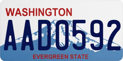 WA license plate AAD0592