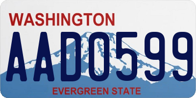 WA license plate AAD0599
