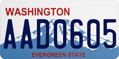 WA license plate AAD0605