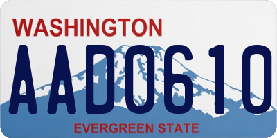 WA license plate AAD0610