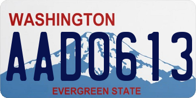 WA license plate AAD0613