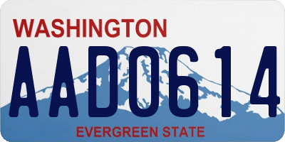WA license plate AAD0614