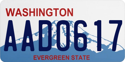 WA license plate AAD0617