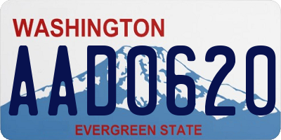 WA license plate AAD0620