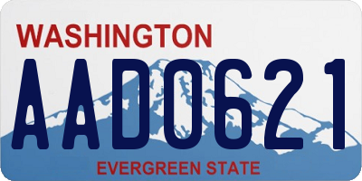 WA license plate AAD0621