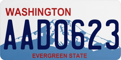 WA license plate AAD0623
