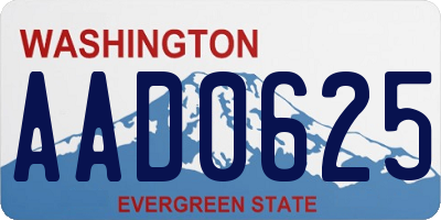 WA license plate AAD0625
