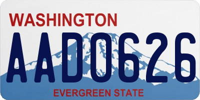 WA license plate AAD0626