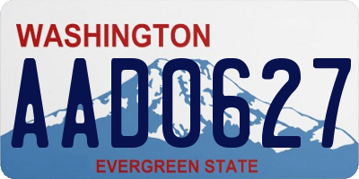 WA license plate AAD0627