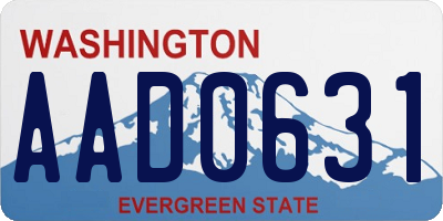 WA license plate AAD0631